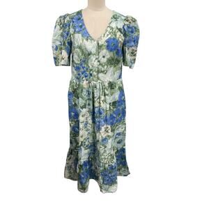 Tuckernuck Jardin De Fleurs Violetta Dress Floral Short Sleeve Size Small